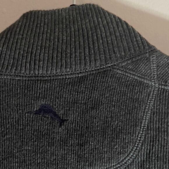 Tommy Bahama Men's XXL 1/2 Zip Mock Neck Gray & Blue Reversible Pullover Sweater - Picture 7 of 8